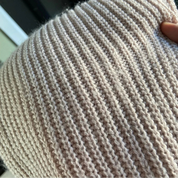 Lace Up Sweater Dusty Rose Pink Cozy Chunky Knit Medium Winter Fall Everyday - Picture 11 of 13